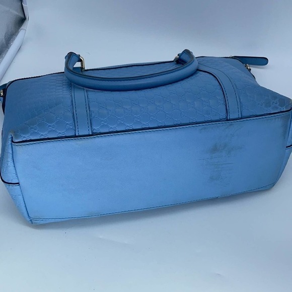 Gucci Baby blue micro guccisimma satchel bag - Picture 8 of 13
